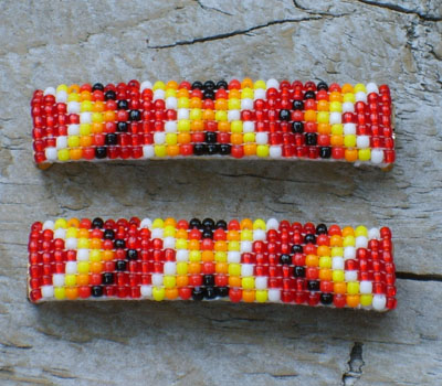 Native American Jewelry Multi-Bead Barrettes 